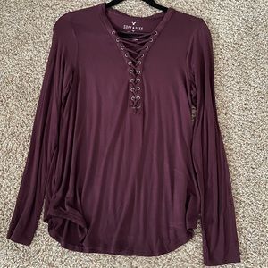 Abercrombie Long Sleeved Tie Up Shirt